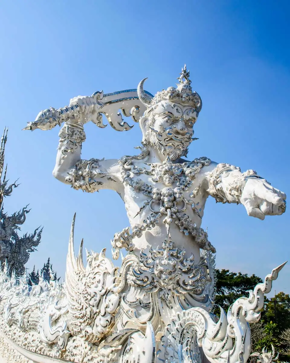 A statue in Wat Rong Khun, Chiang Rai, Thailand