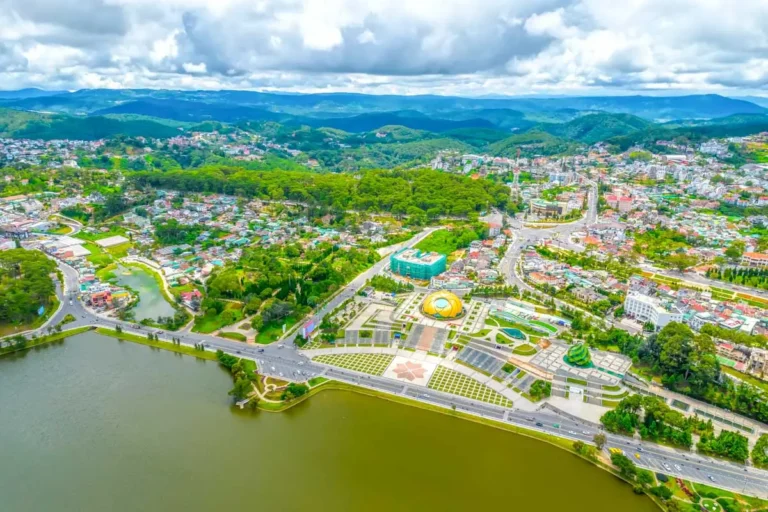 Aerial panorama view of Da Lat, Dalat, Vietnam