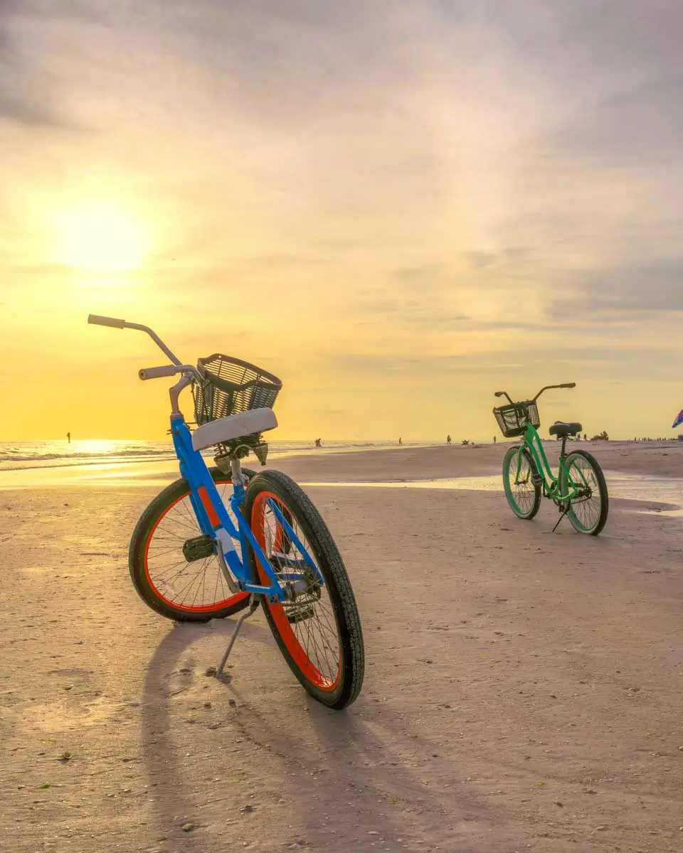 An ebike on the beach at Siesta Key, Florida