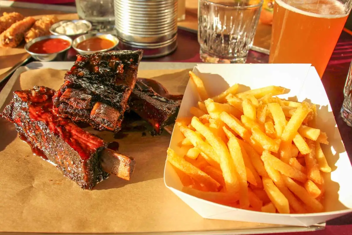 BBQ barbeque brisket eaten in Hilton Head, South Carolina