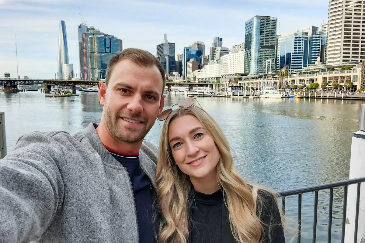 Bailey and Daniel taking a selfie in Sydney