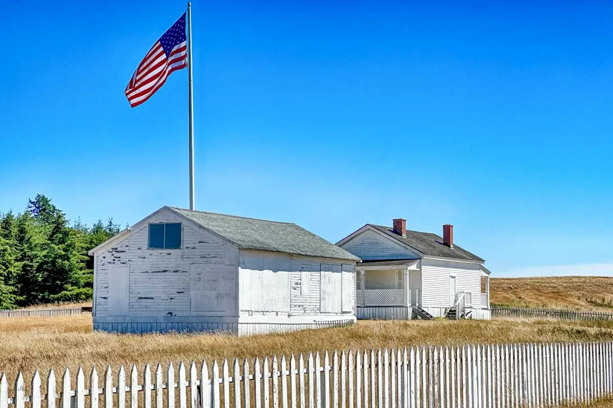 Barracks at American Camp used during the Pig War near Friday Harbor, San Juan Islands, Washington