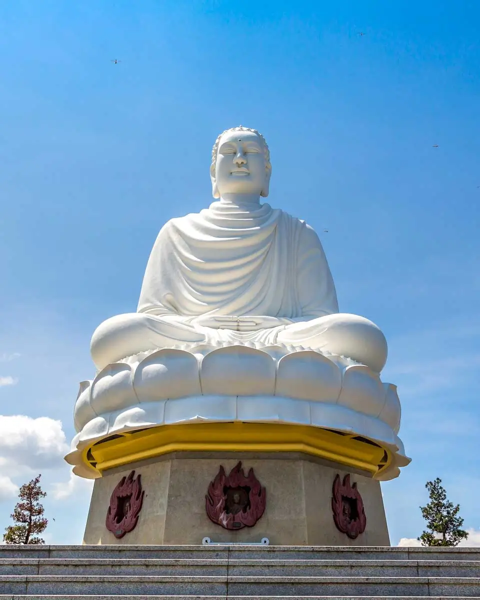 Big white Buddha in Long Son pagoda in Nha Trang, Vietnam