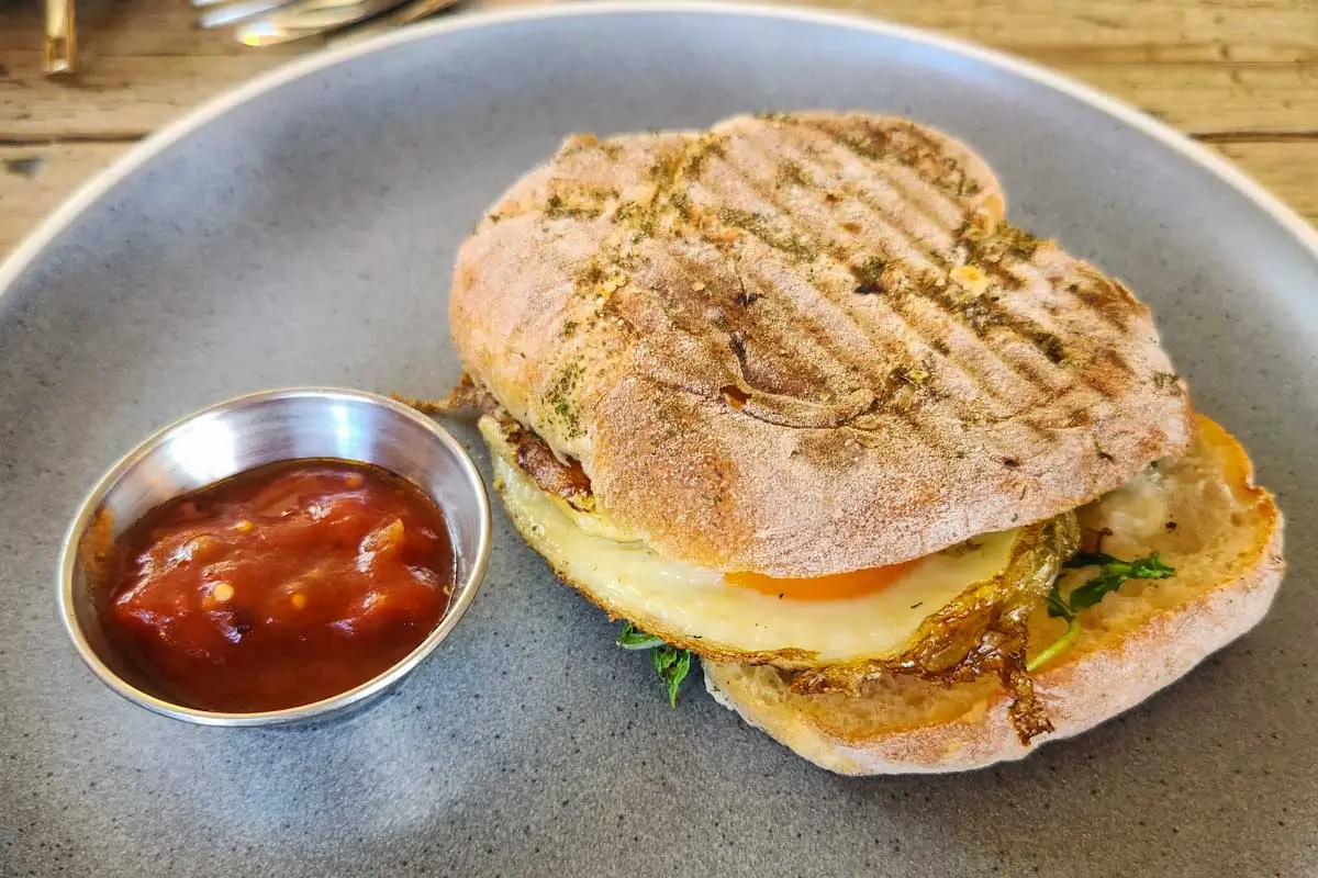 Breakfast-sandwich-eaten-in-Hilton Head, South Carolina