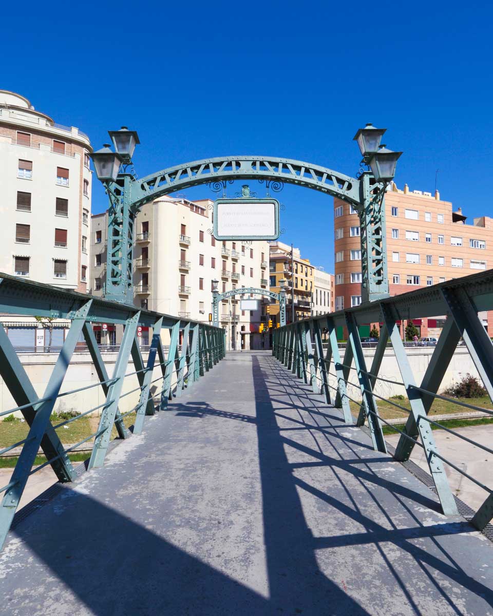 Bridge over the Guadalmedina river in Malaga, Spain