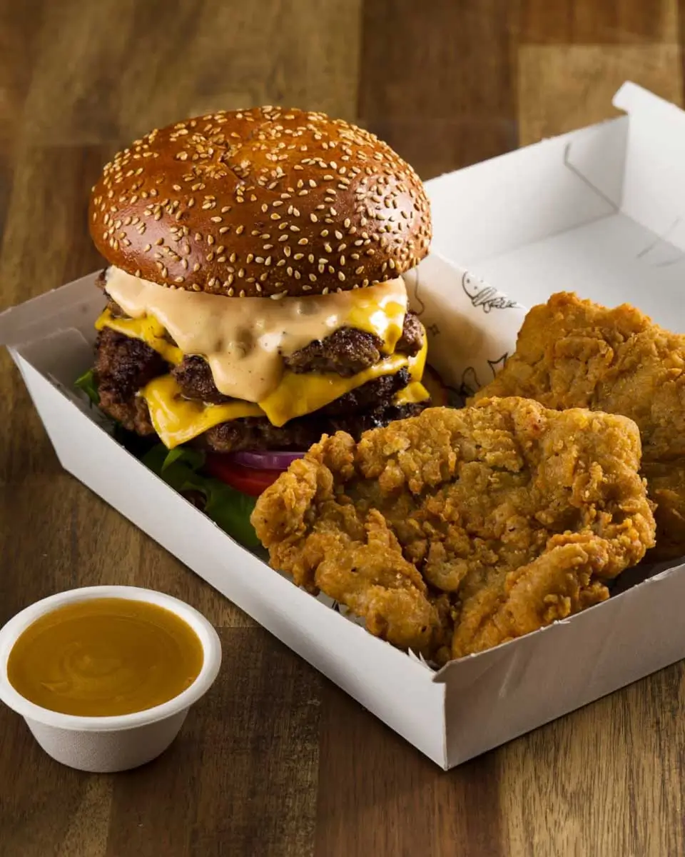 Burger and tenders at Burger Urge Rockhampton, Australia