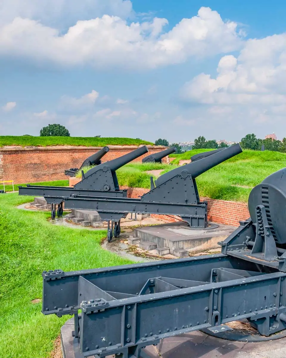 Cannons at Fort McHenry, Maryland USA, Baltimore