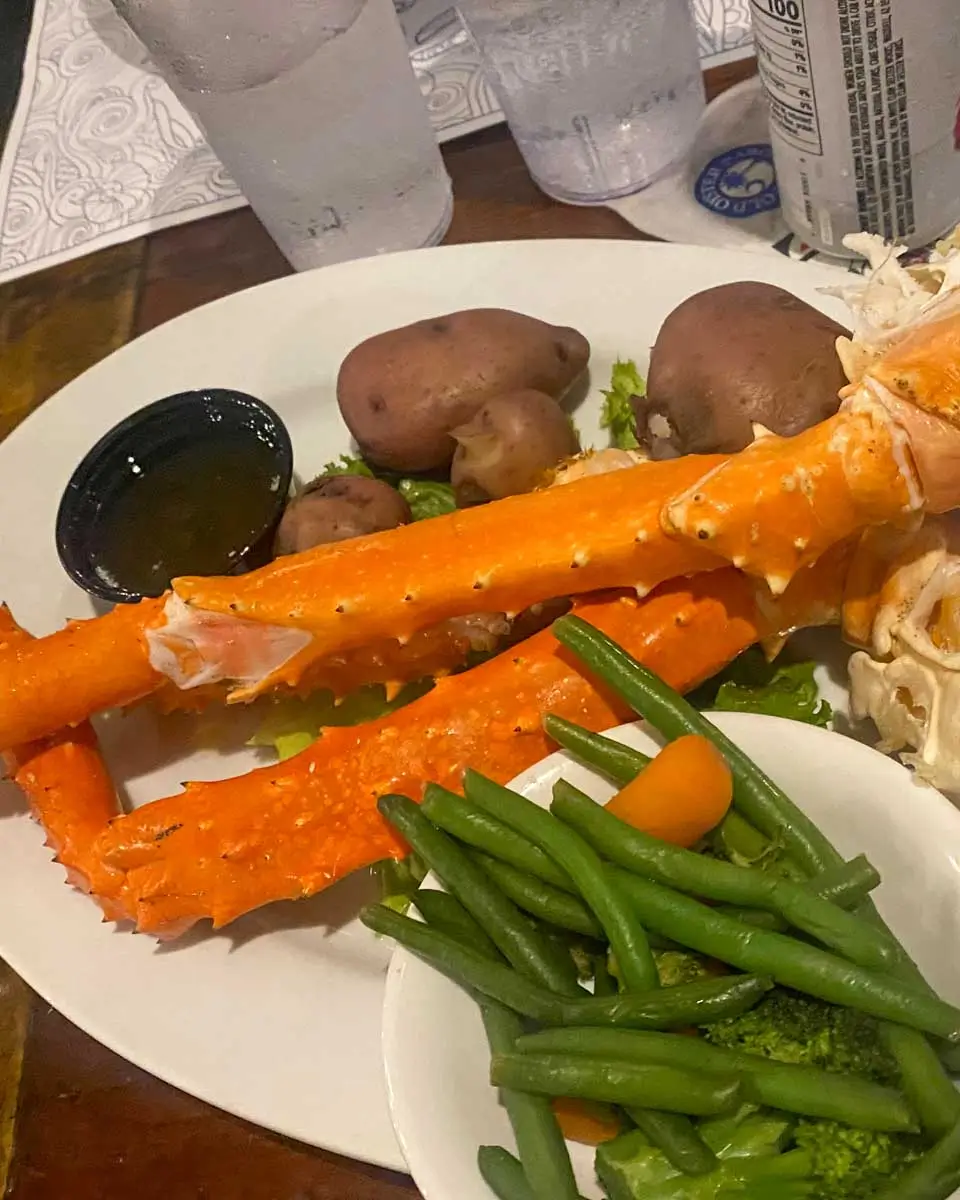 Crab legs eaten in Hilton Head, South Carolina