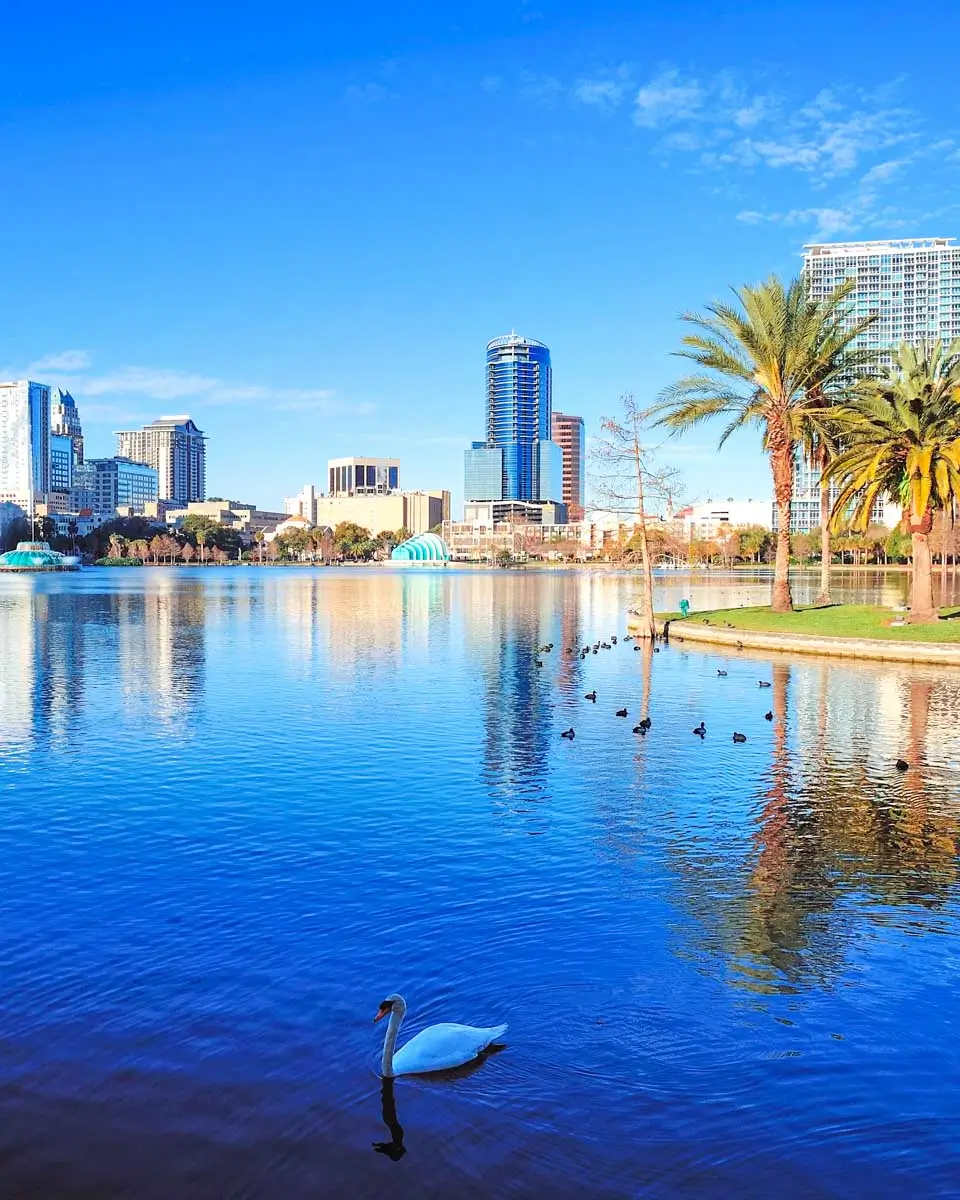 Downtown Orlando and Lake Eola in Orlando, Florida