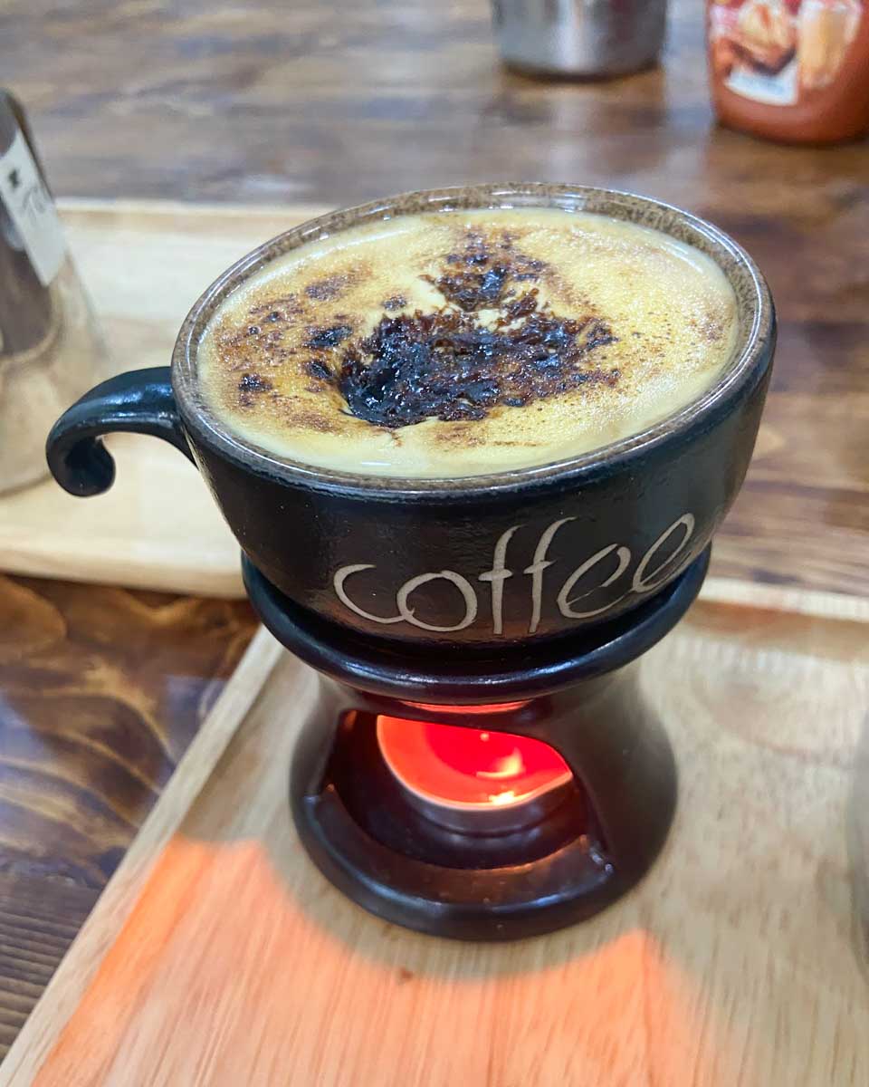 Egg coffee drank in Dalat, Vietnam