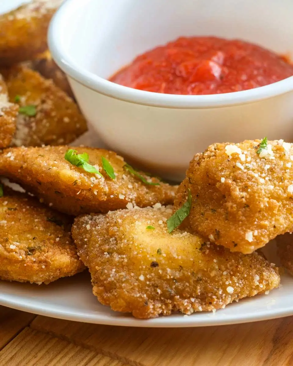 Fried ravioli eaten on a food tour in St Louis, Missouri