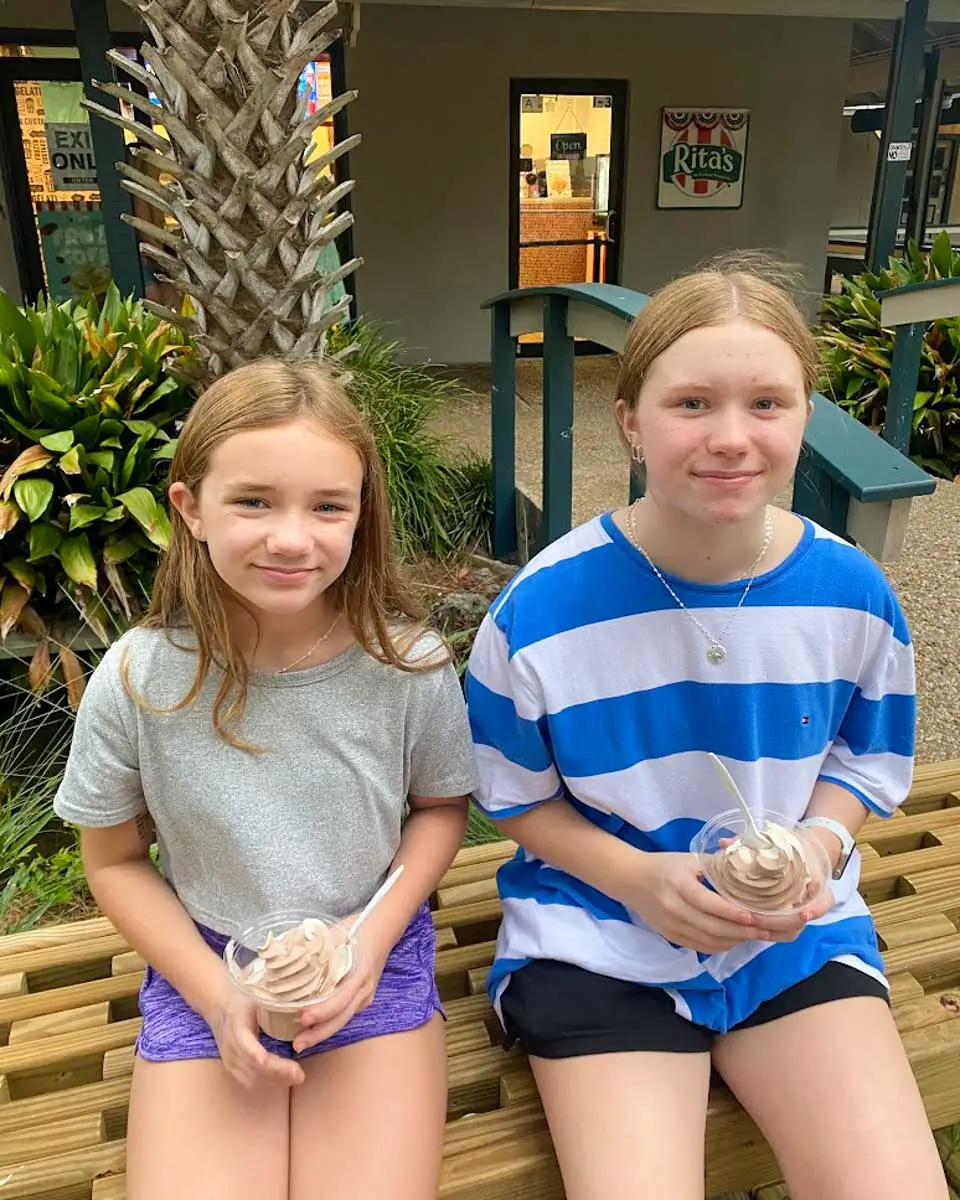 Ice cream from Rita's at Coligny Plaza - Hilton Head Island, USA