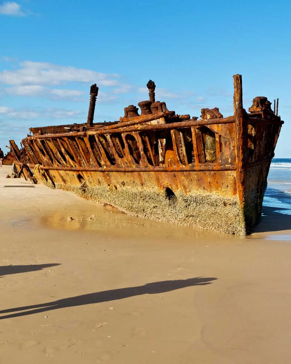 Maheno Shipwreck seen in Fraser Island, Australia