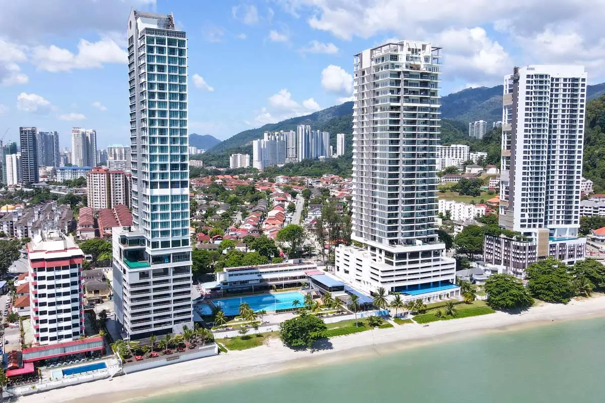 Modern Hotels on Gurney Drive in Penang, Malaysia