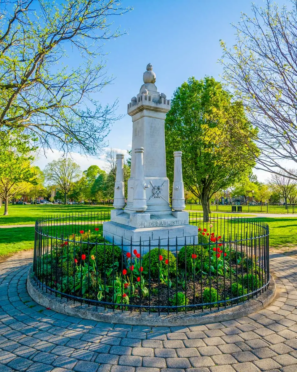Monument at Federal Hill Park in Baltimore, Maryland