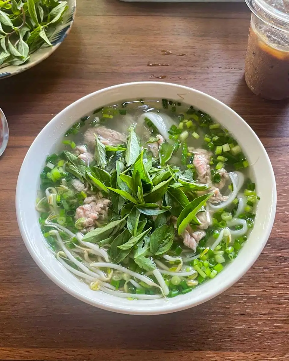 Pho eaten at a restaurant in Nha Trang, Vietnam