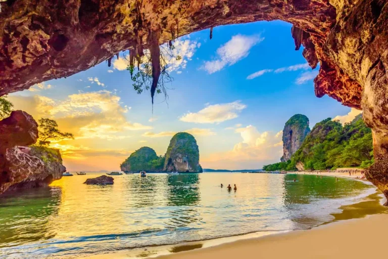 Phra Nang Cave Beach at sunset in Krabi, Thailand 1