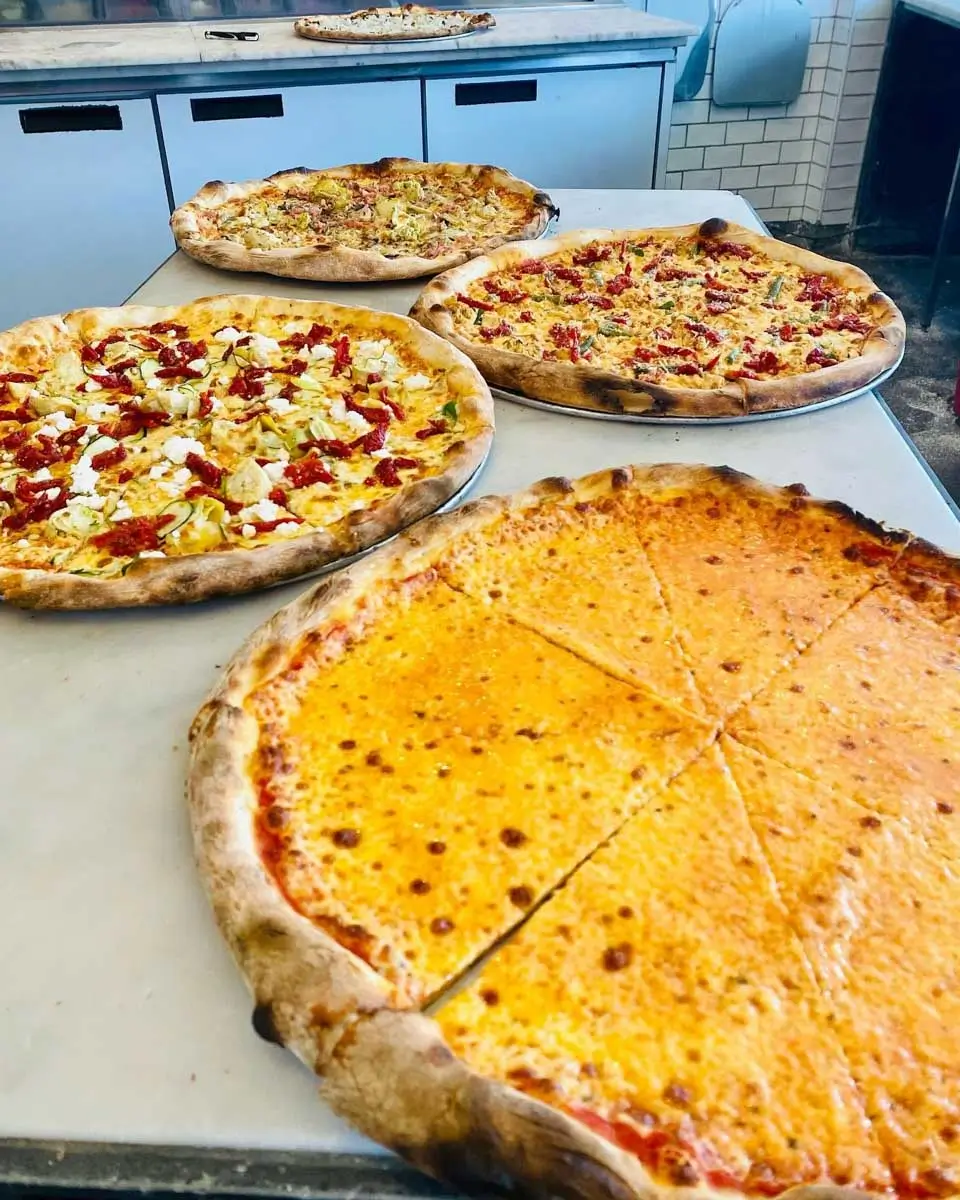 Pizzas at Slice Pizzeria Byron Bay, Australia