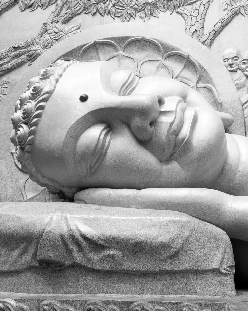 Reclining Buddha statue Long Son Pagoda, Vietnam seen on a tour from Nha Trang