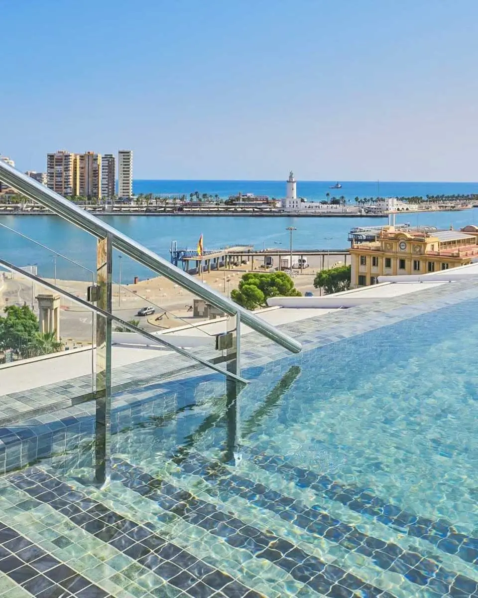 Rooftop pool at Only YOU Hotel Málaga, Spain