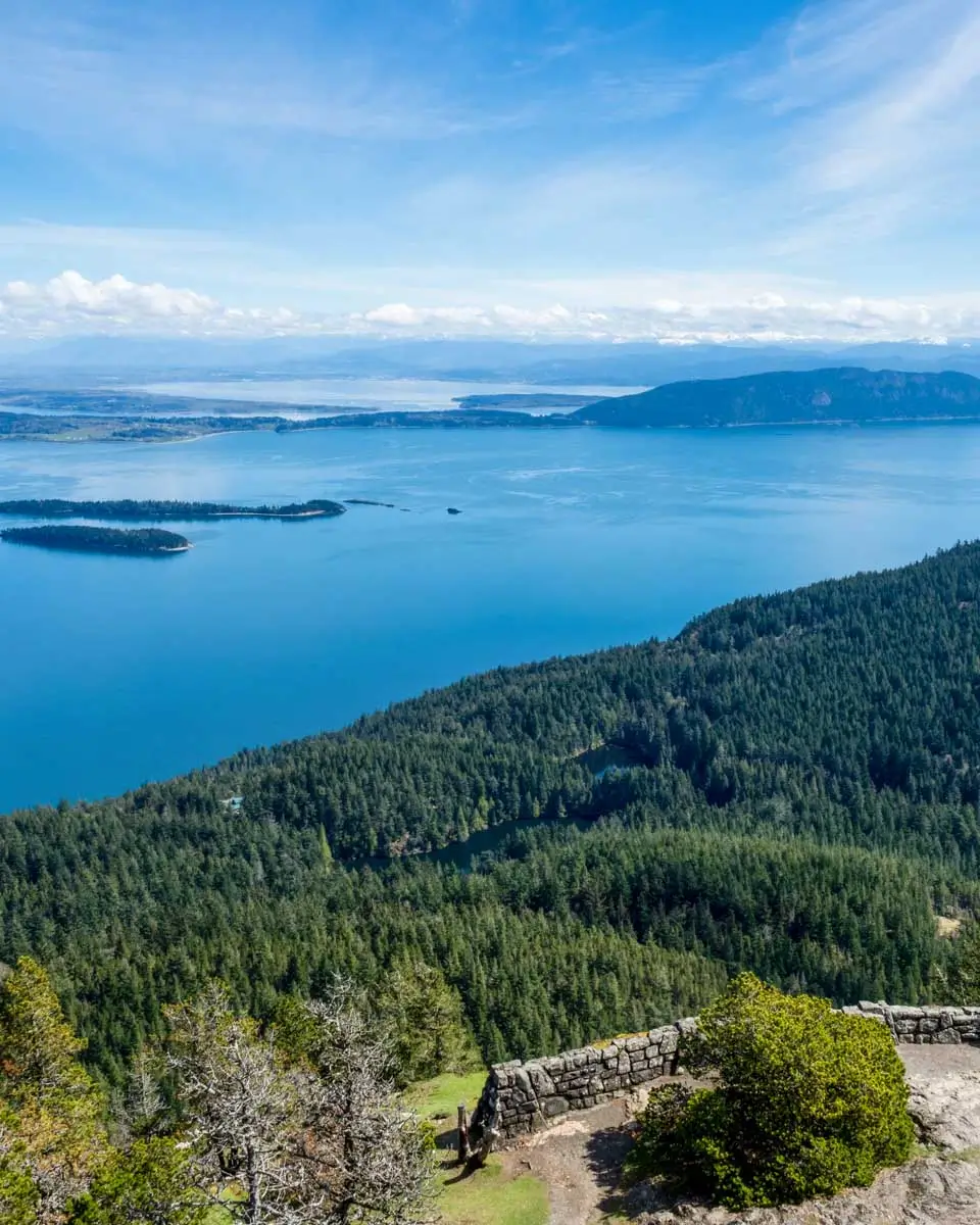 Scenic view over Rosario Strait from the watchtower at the top of Mount Constitution in Moran State Park, San Juan Islands (1)