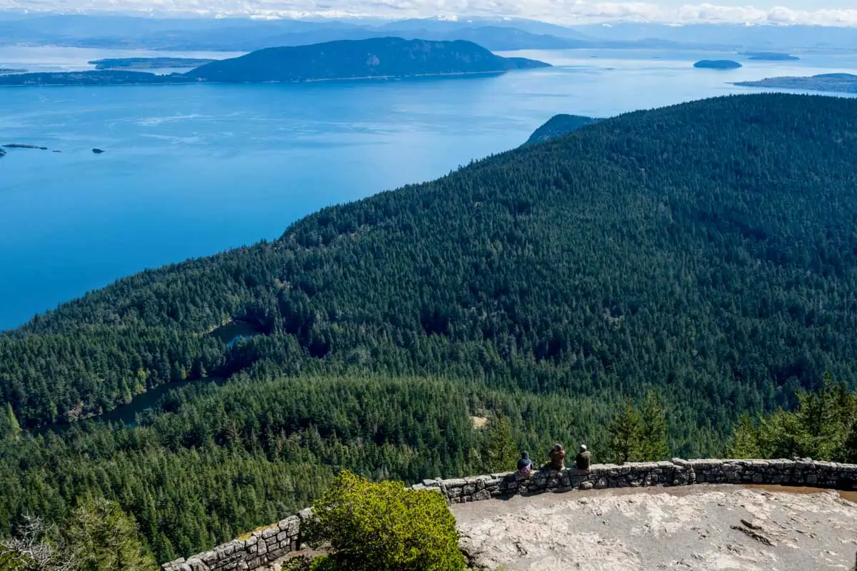 Scenic view over Rosario Strait from the watchtower at the top of Mount Constitution in Moran State Park, San Juan Islands (2)