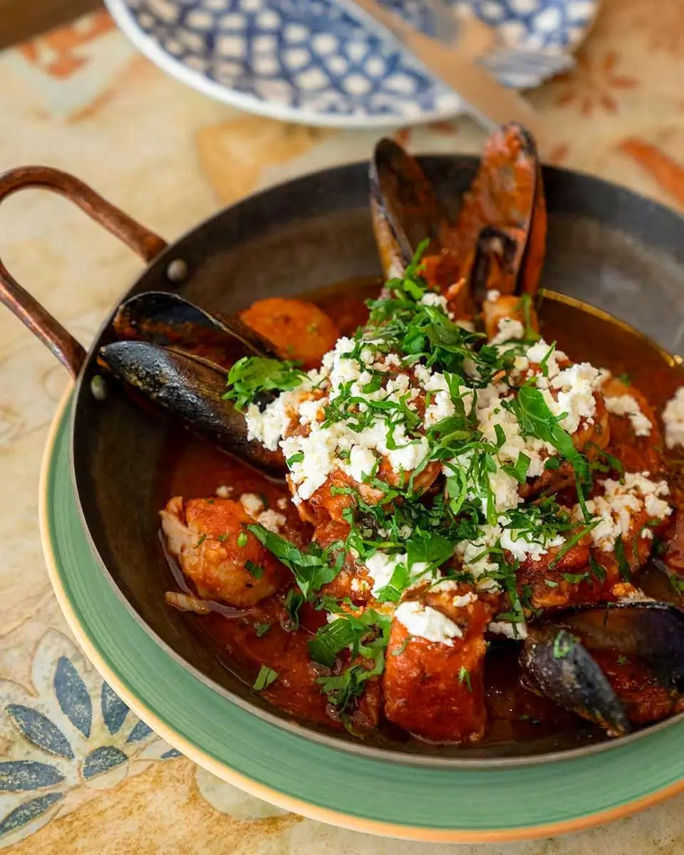 Seafood dish at Yaya’s Hellenic Kitchen and Bar, Australia