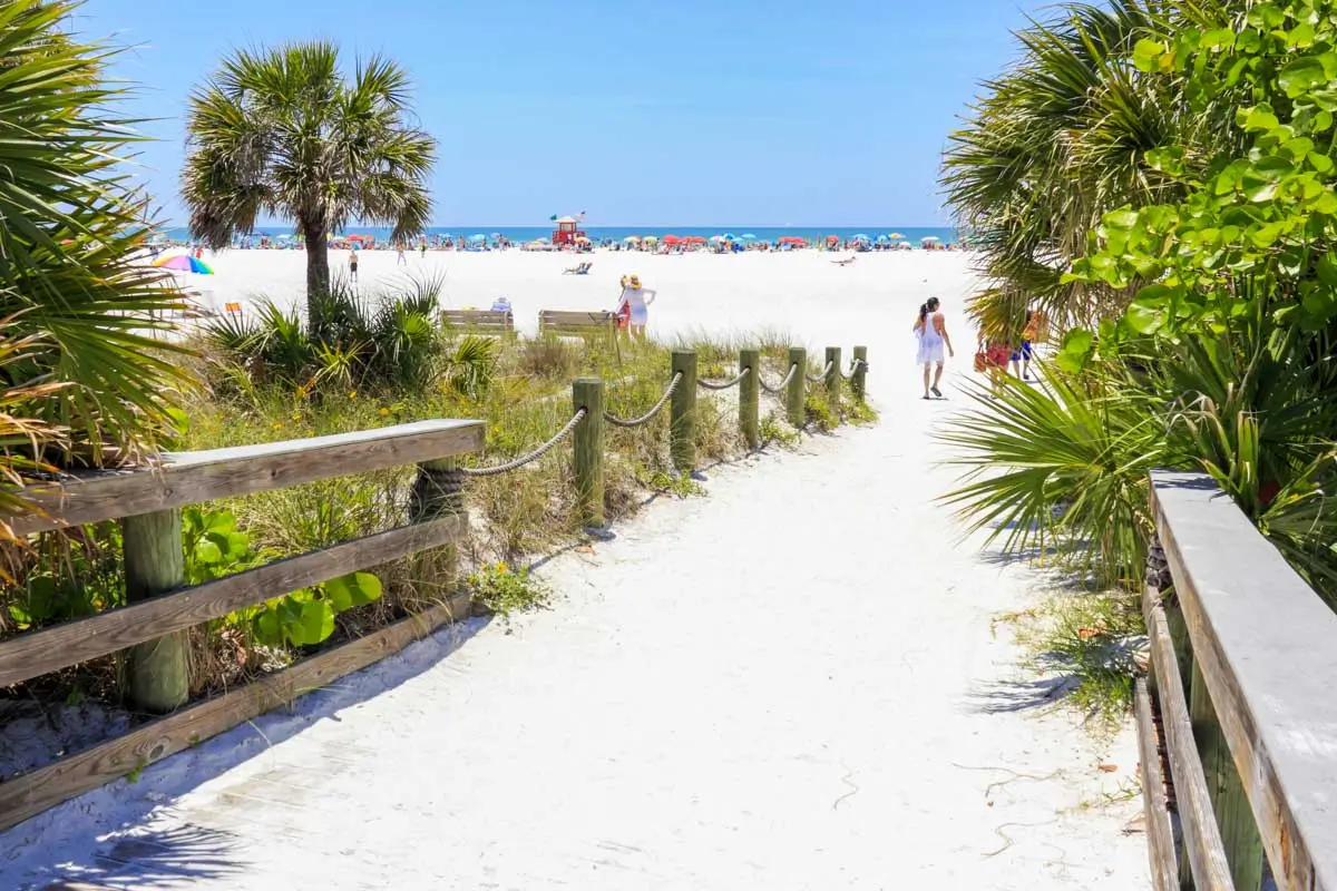 Siesta Key Beach seen on a sunny day in Siesta Key, Florida