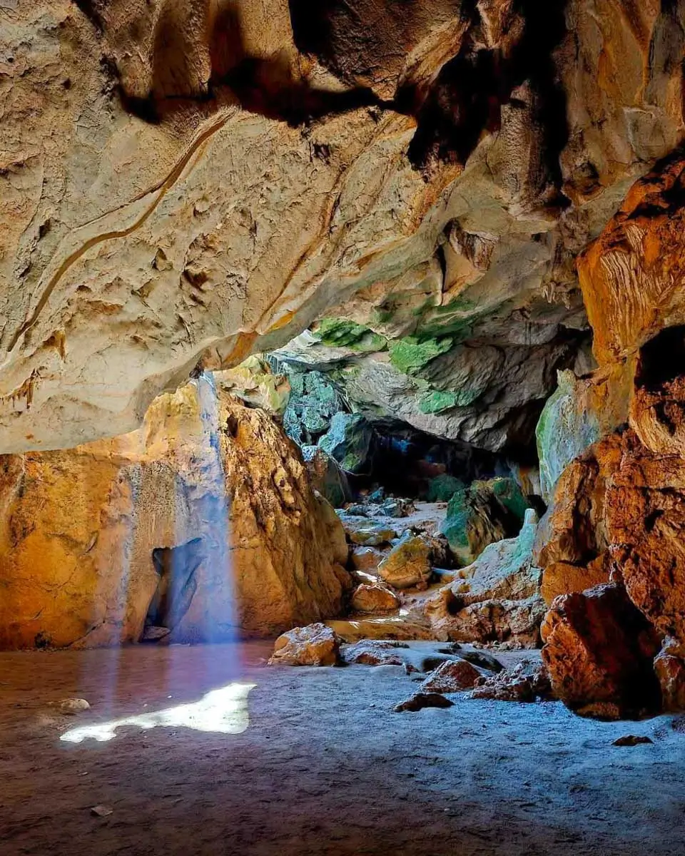 Sunrays coming into the Capricorn Caves, Australia