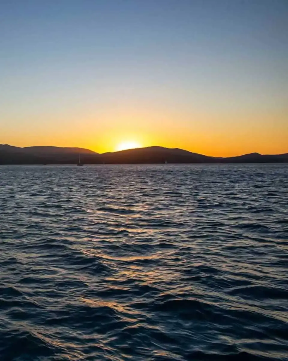 Sunset seen on a cruise tour in Airlie Beach, Australia