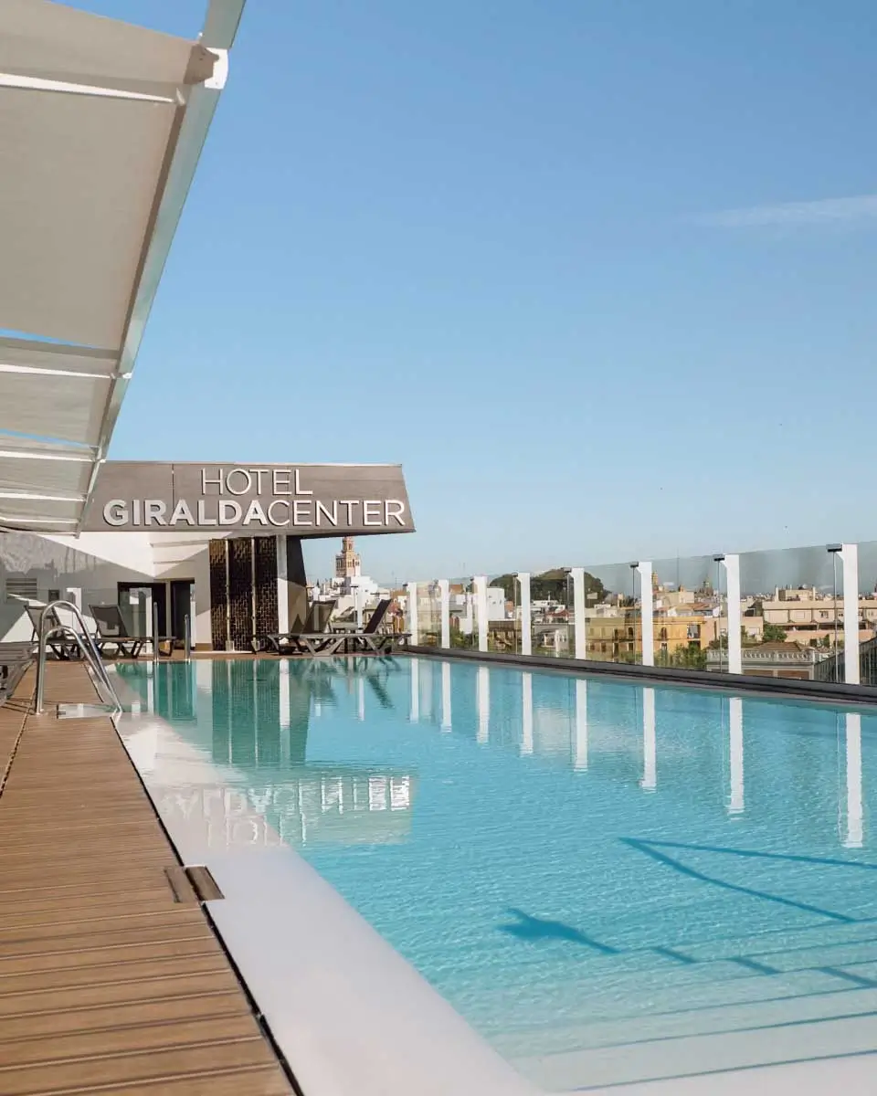 Swimmin pool at Hotel Giralda Center, Seville, Spain