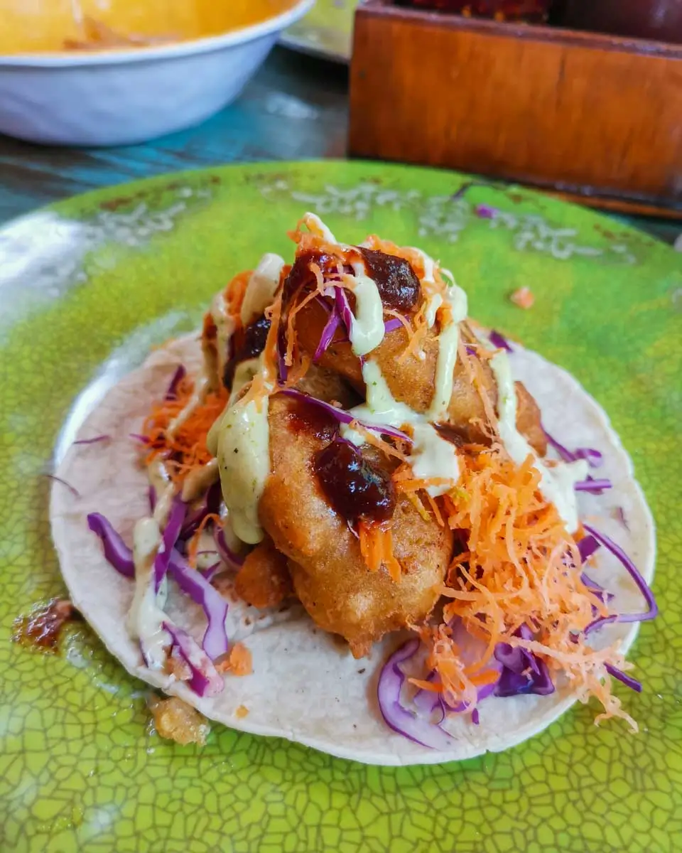 Taco-on-a-plate on a food tour in Baltimore, Maryland