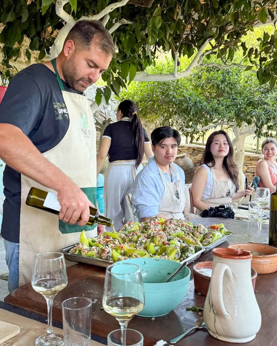 The coooking class in Naxos Greece