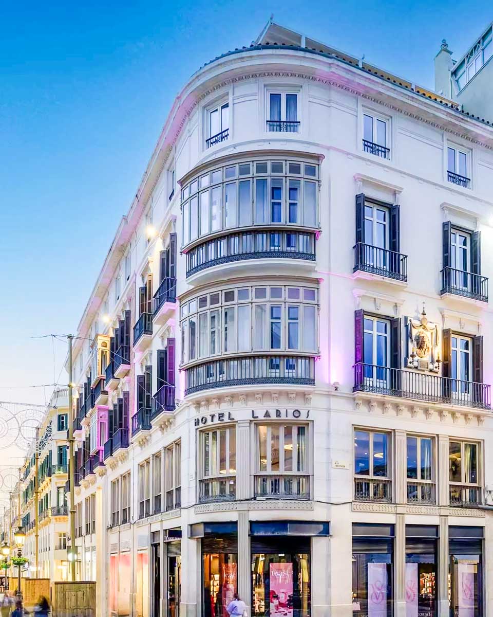 The outside of Hotel Larios Málaga, Spain