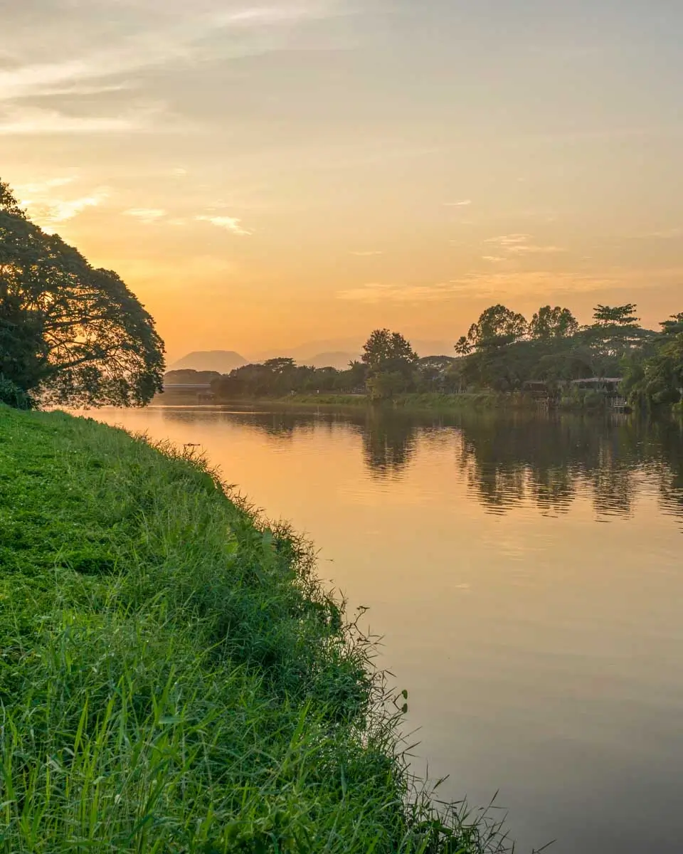 The riverside at sunset in Chiang Rai, Thailand