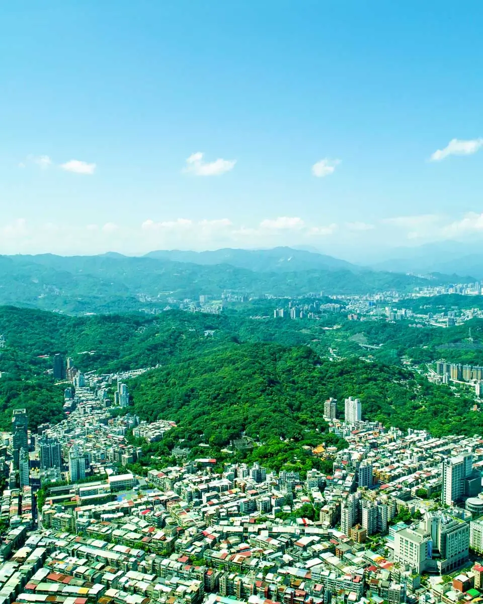 The view of Taipei from Taipei 101 in Taipei, Taiwan