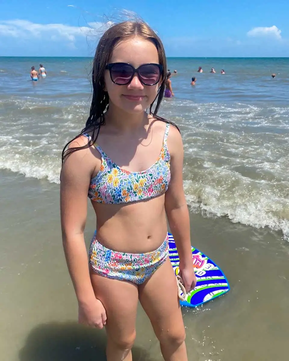 Theresa's daughter about to catch some waves at Coligny Beach - Hilton Head Island