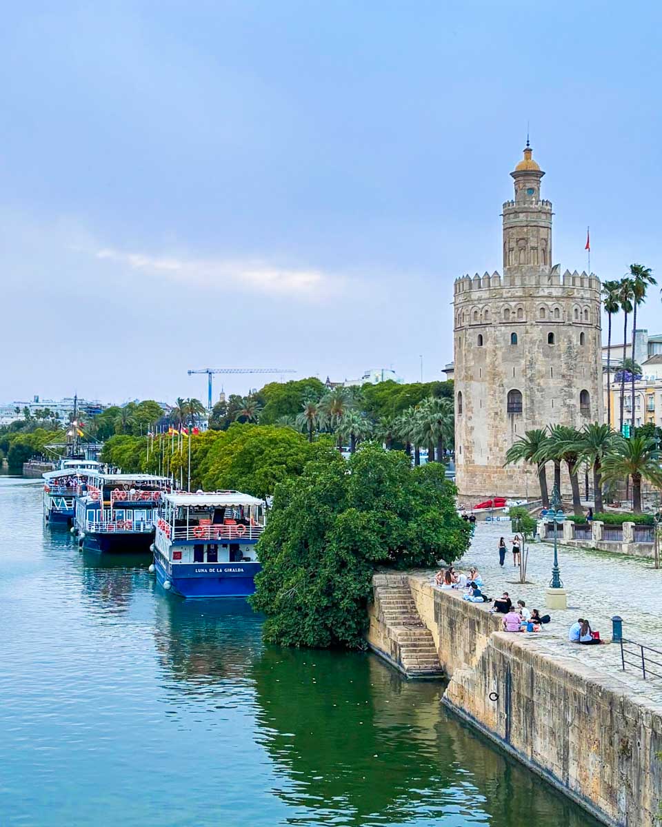Torre del Oro in the El Arenal area of Seville, Spain