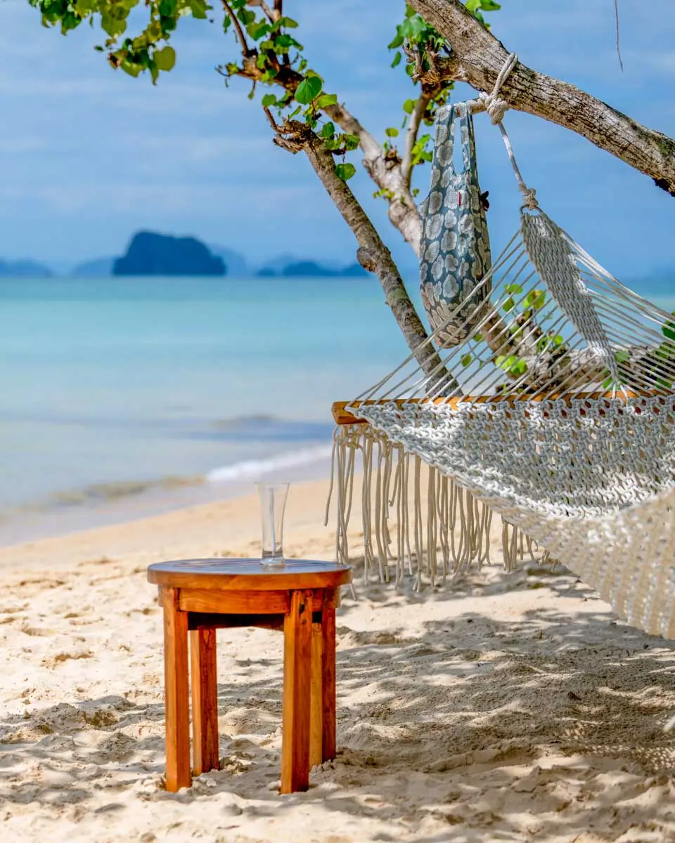 Tubkaek Beach and hammock in Krabi, Thailand