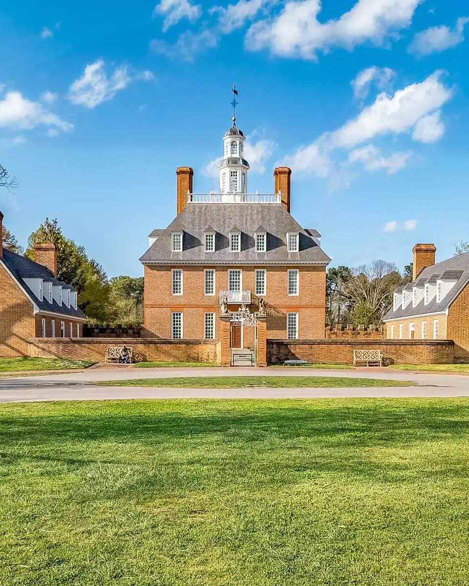 View of Duke Glouchester street and Governor's Palace in Williamsburg, Virginia