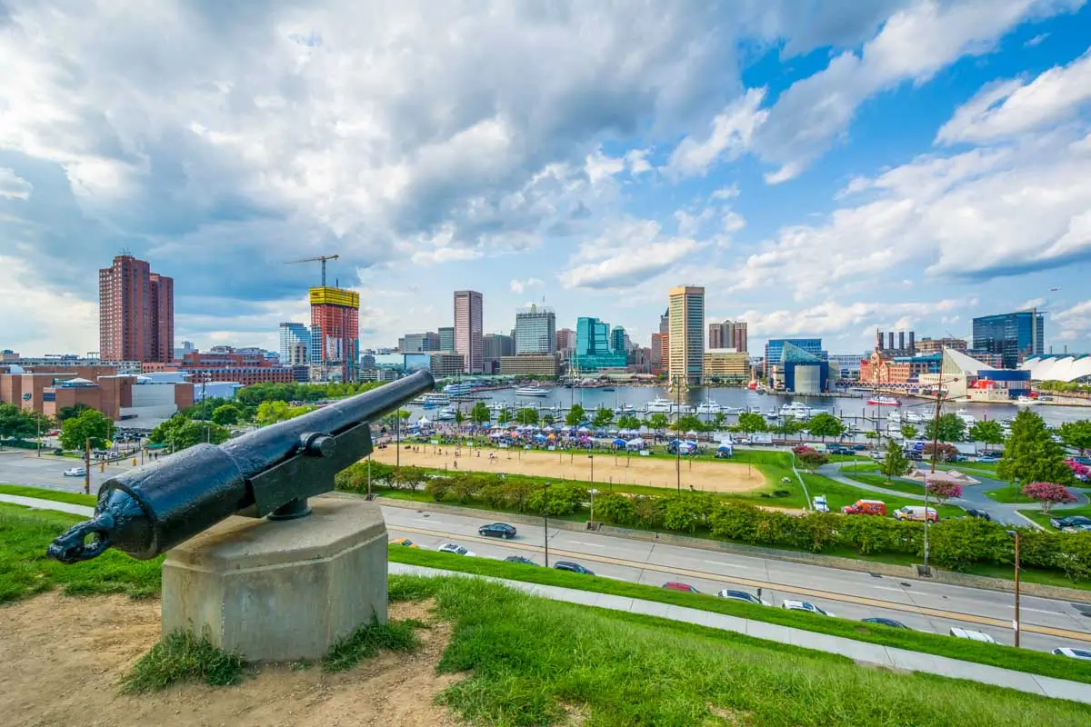 View of the harbor from Federal Hill Park in Baltimore, Maryland 1