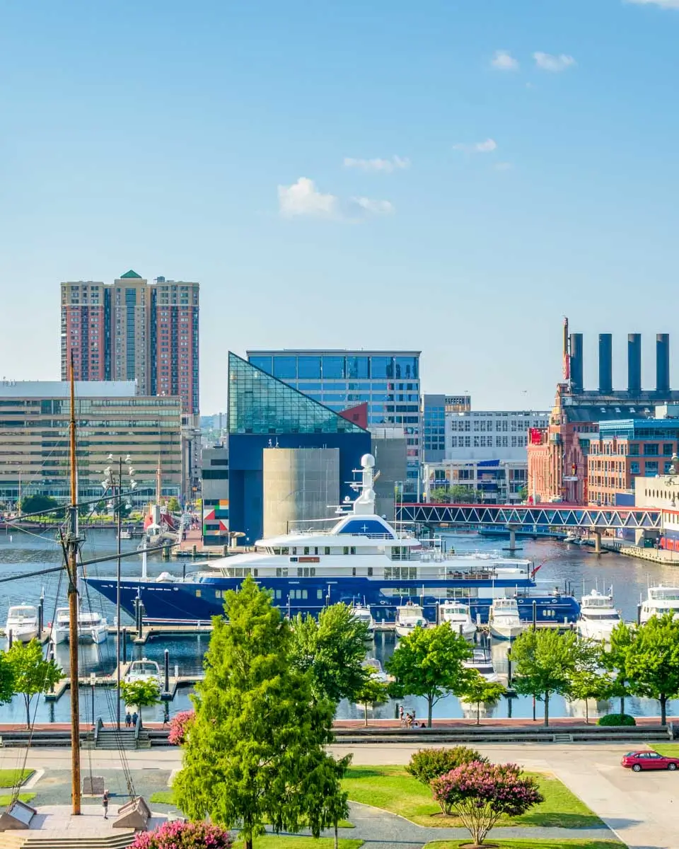 View of the harbor from Federal Hill Park in Baltimore, Maryland 2