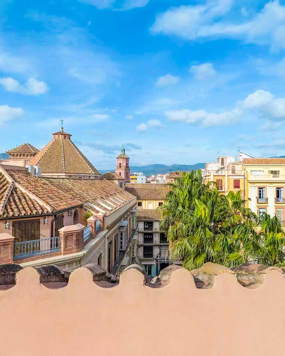 View over Malaga from a balcony at Hotel Larios Málaga
