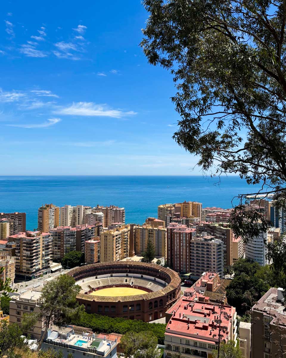 View over Malaga on the walk up to Gibralfaro castle in Malaga