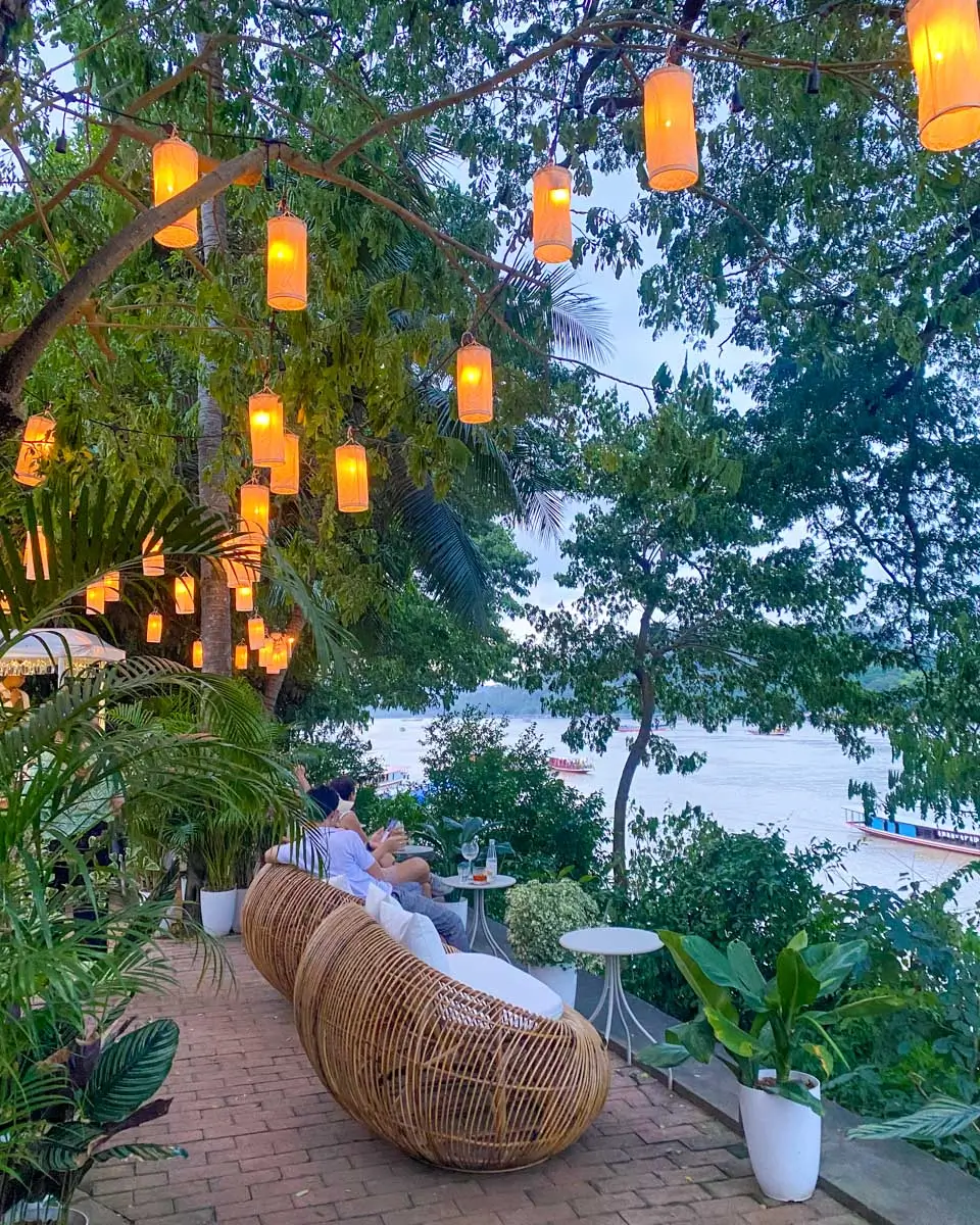 Walking along the Mekong River in Luang Prabang, Laos
