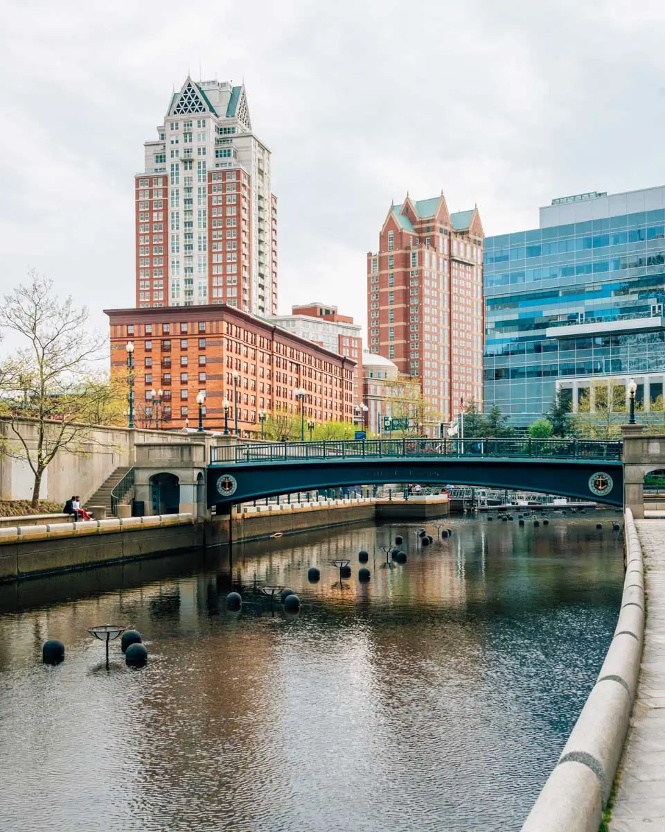 Walking along the Providence River in Providence, Rhode Island