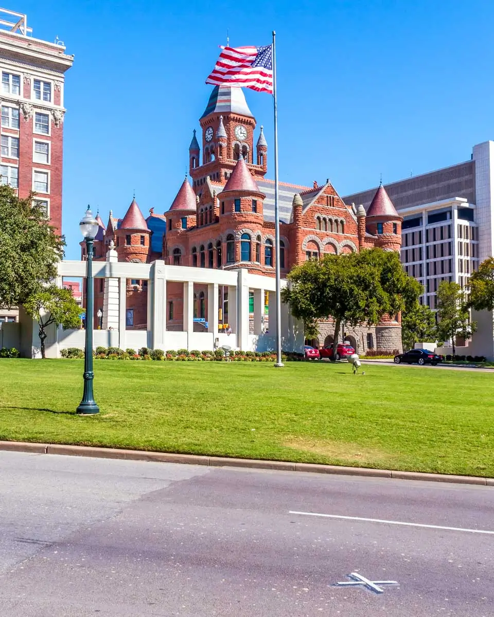 X on the road where President John F. Kennedy was assassinated in Dallas, Texas