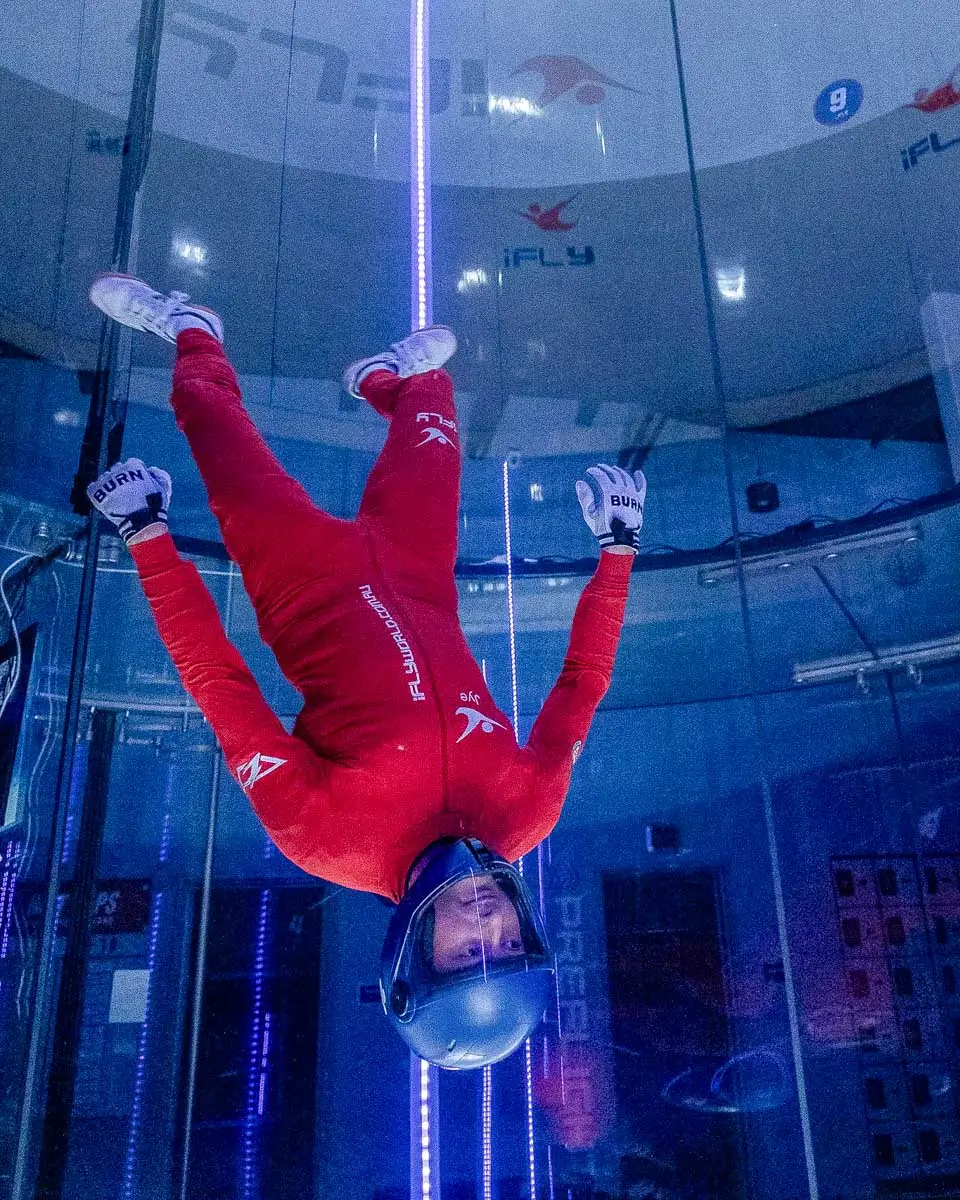 iFLY-Indoor-Skydiving-a-person-indoor-skydiving-in-Baltimore, Maryland