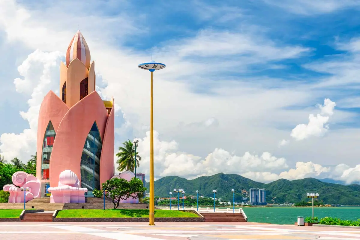 view of Tram Huong Tower and April 2 Square in Nha Trang, Vietnam