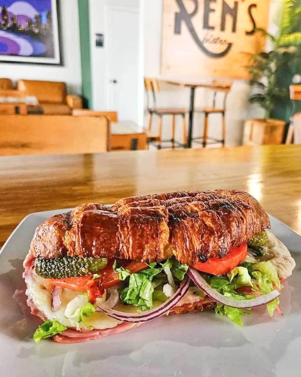 A croissant sandwich at Ren's Bistro in Fort Myers